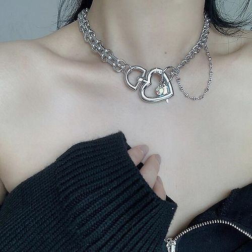 Collier Romantique Vintage Pour Femmes Et Filles Avec Perles Entrelacées Coeur D'amour Chaîne Courte Rouge Avec Imitation Diamant Bijoux De Fête Couleur 6
