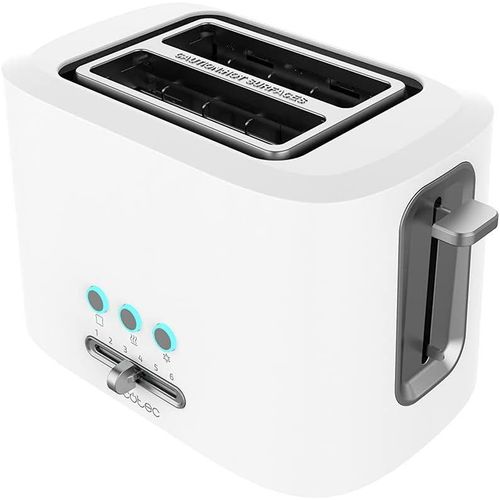 CLICKSELL-Grille-Pain Toast&Taste 9000 Double White En Plastique Avec 2 Fentes Courtes Extra-Larges. Design En Blanc (Double Fente Courte)
