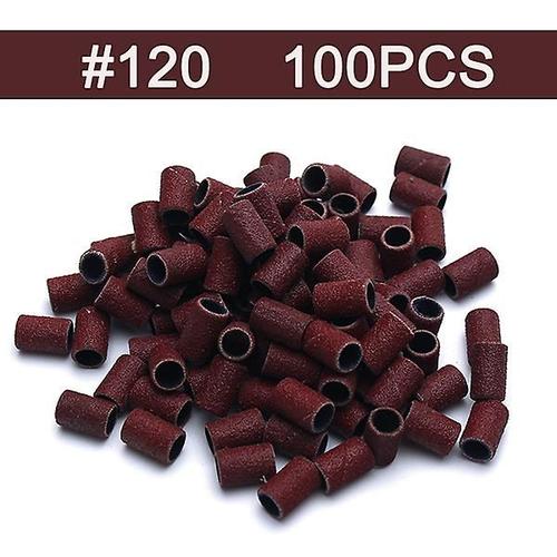 80 # 120 # 180 # Bandes De Ponçage Des Ongles Machine À Ongles Électrique Forets À Ongles Gel Uv Dissolvant De Vernis Acrylique Pour Ongles Accessoire Outil Marron 100 Pièces G120 