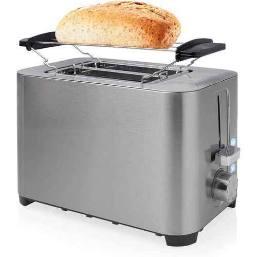 CLICKSELL-Grille-Pain Steel Toaster 2-850 W-Fonctions Décongélation, Annulation, Réchauffage-Support À Viennoiseries