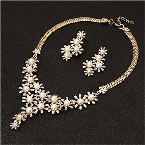 Ensemble De Bijoux De Jeux Pour Femmes, Bijoux En Or, Collier De Mariée En Verre, Bijoux De Costume, Couleur F769