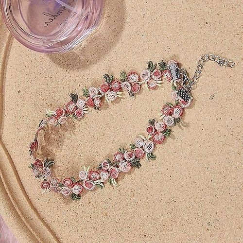 Pendentif Fleur Bohème De Corée Pour Femmes Et Filles, Colliers Harajuku, Bijoux En Dentelle, Couleur Tissu Margarita N2043 E
