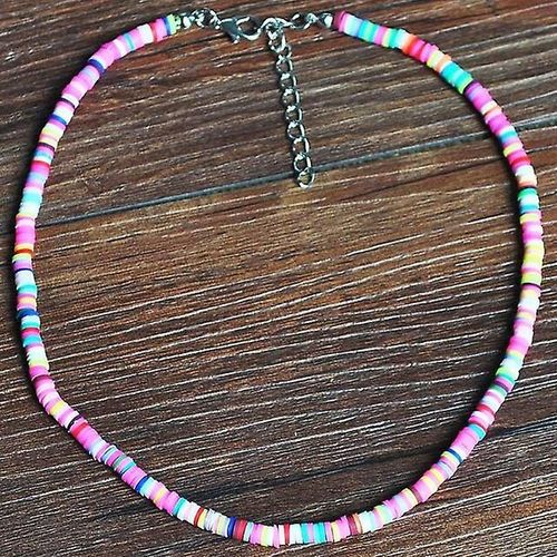 20 Colliers En Argile Polymère, Collier En Céramique Douce, Bijoux De Surf Colorés, Cadeau Pour Femmes, Fabriqués À La Main, Taille 4/6/8 Mm, Autre 4 Mm, Couleur B Otro