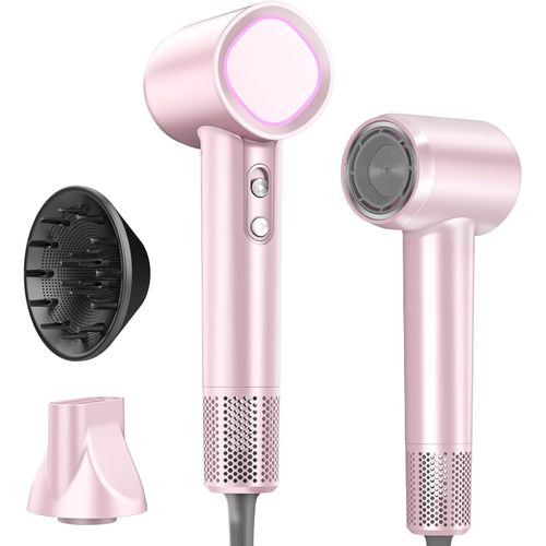 Clicksell-Seche Cheveux Professionnel Ionique Avec Diffuseur Bouclé,500 Millions D¿Ions Plasma, Moteur Sans Balais 160000 Tr/Min (Séchage Rapide),Ultra-Silencieux-Universel Pour Cheveux Bouclés,Lisses Et Voyage 