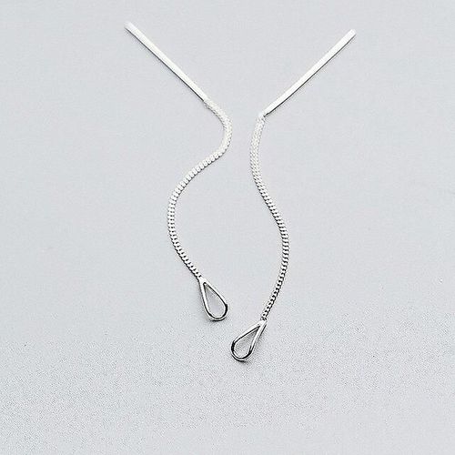Boucles D'oreilles À Pampilles En Argent Sterling 925, Longue Chaîne De 6 À 3cm, Boucles D'oreilles Pendantes À Barre Collante Pour Femmes, Bijoux Cadeau De Mariage, Couleur Ey571