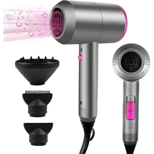 Clicksell-Seche Cheveux Professionnel Ionique Hair Dryer 1 Diffuseur 2 Buses De Coiffage 3 Chauffages Séchoir Cheveux Nocturne Thermo Protect Pour La Famille Et Les Salons De Coiffure 