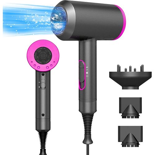 Clicksell-Sèche Cheveux Ionique Professionnel, Moteur Ac 2000w, Set De Coiffure Avec Concentrateur, Diffuseur, Bouton Chaud/Froid, 3 Niveaux De Vitesse, Pour La Famille Et Les Salons De Coiffure Gris