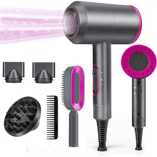 Clicksell-Sèche Cheveux Professionnel 1800w,Sèche-Cheveux Ionique,3températures/2 Vitesses/Air Froid,Sechoir Cheveux Avec Diffuseur, Buse,Peigne De Massage, Pour La Famille Et Les Salons De Coiffure 