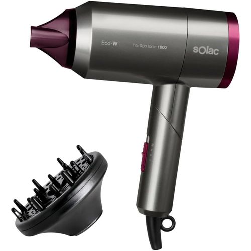 CLICKSELL-S90005500 Hair&Go 1800 - Sèche-Cheveux De Voyage 1800W, 2 Vitesses, 2 Températures, Bouton D'Air Froid, Technologie Ionique, Ultra Fast Drying, Concentrateur Et Diffuseur, Noir
