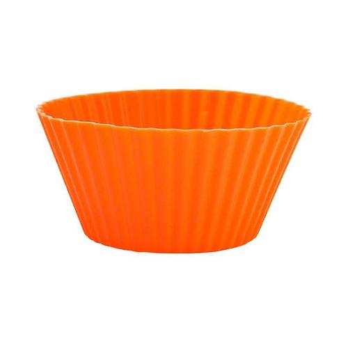 Tasse À Muffins Ronde Moule À Gâteau De Riz Moule De Cuisson Tasse À Muffins En Silicone De Qualité Alimentaire Tasse À Gâteau 10 Pièces Tasse À Muffins (Orange)