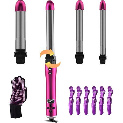 Clicksell-Boucleur Automatique Curl (3 In 1), Rotation À 360°, Boucleur A Cheveux Avec 12 Températures Réglables Avec Écran Lcd, Ceramic, Chauffage Rapide, Anti-Brûlure,Pour Cheveux Longs Et Courts 