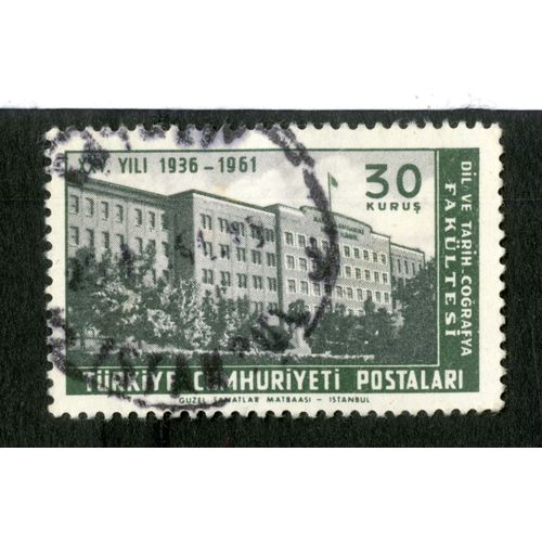 Timbre Oblitéré Turkiye Cumhuriyeti Postalari, Xxv Vili 1936-1961, 30 Kurus