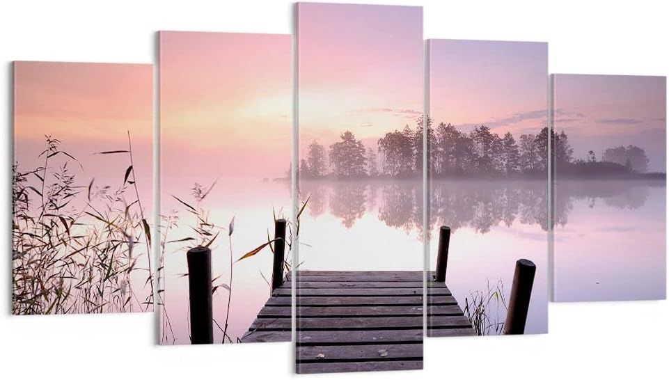 Dcoration Salon Matine lever de soleil brouillard lac Mode...