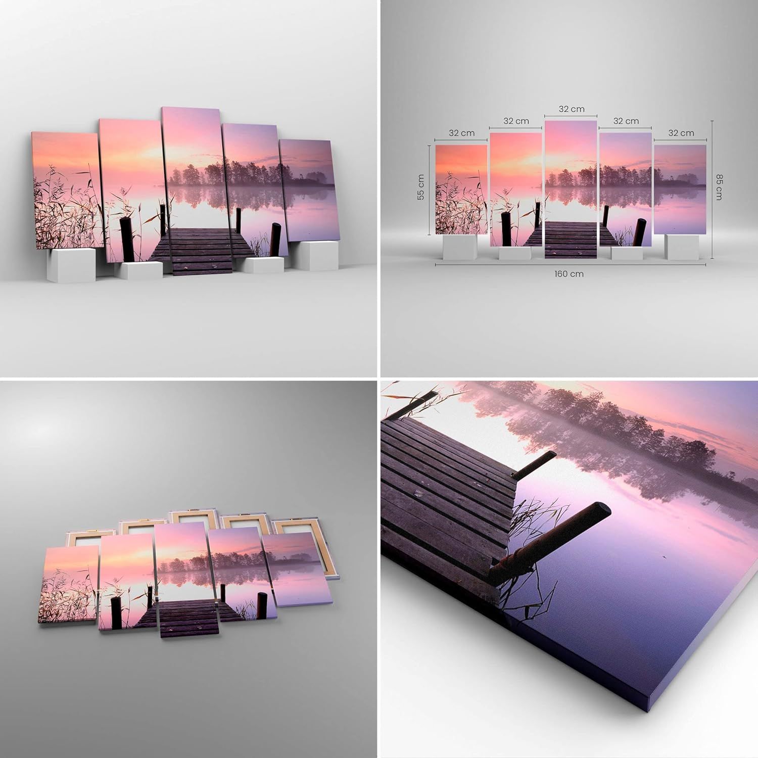 Dcoration Salon Matine lever de soleil brouillard lac Mode... - 2