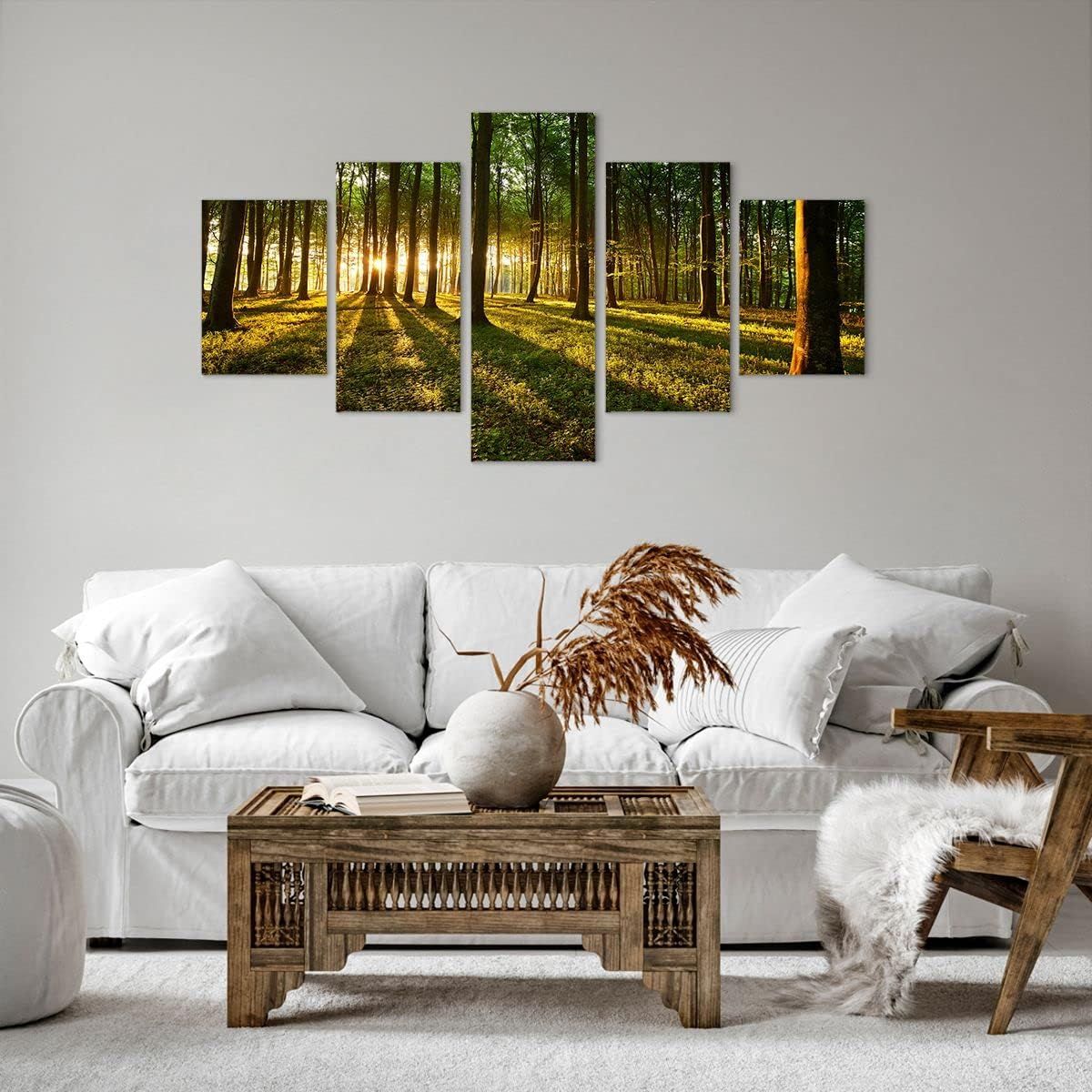 Moderne Impression sur Toile Fort vert rayons du soleil nat... - 3