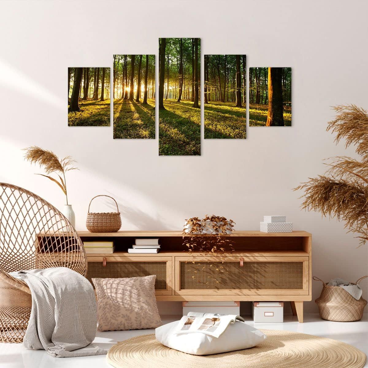 Moderne Impression sur Toile Fort vert rayons du soleil nat... - 4