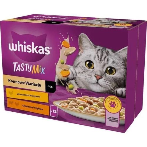 Nourriture Humide Pour Chat - Whiskas - Tasty Mix - 12x85g - Poulet, Agneau, Dinde - Sans Colorants Artificiels
