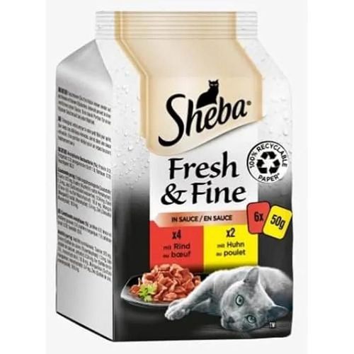 Sheba Fresh & Fine Mini Viande En Sauce 6 X 50g