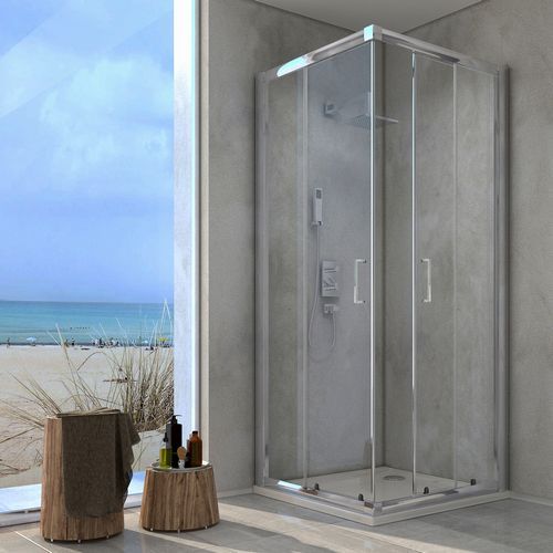 1 X CABINE DE DOUCHE-BAIN EN CRISTAL. CABINES DE DOUCHE EN VERRE. ENTRER 88-90 cm / Ouverture 34 cm