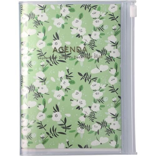 MARK'S Agenda de poche 2023/2024 A6 vertical, motif floral, vert
