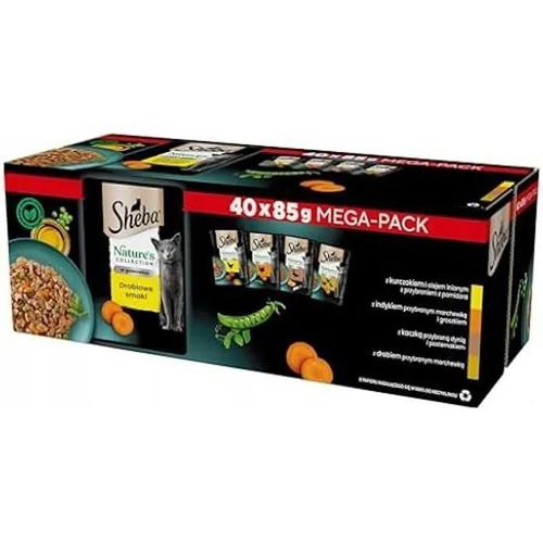 Sheba Nature's Collection In Gelée Volaille Variation Multipack 40 X 85 G Nourriture Humide Pour Chat Avec Canard, Poulet, Volaille