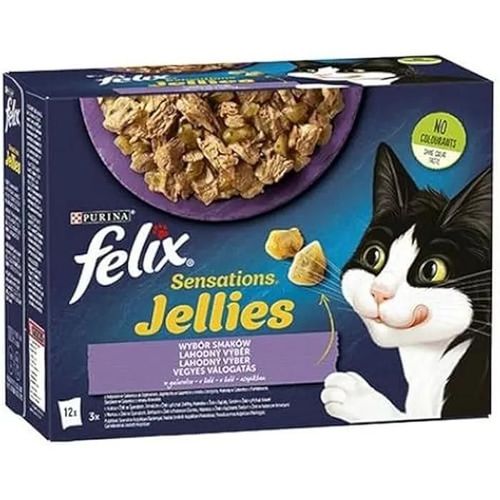 Nourriture Pour Chat - Purina - Felix Sensations - Dinde Et Agneau - 12 X 85 G - Pâtée Pour Chat Adulte