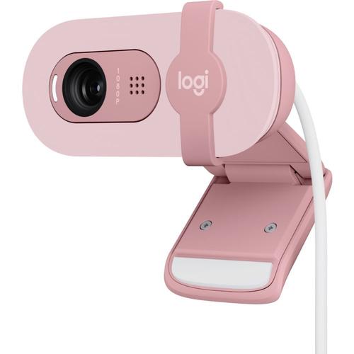 Webcam Logitech Brio 100 Webcam Full HD avec confidentialité, Correction automatique de l''éclairage, USB-A - Rose