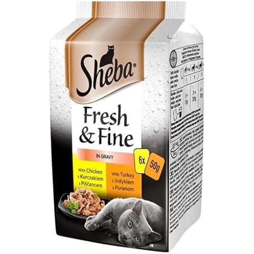 Sheba Fresh&fine Chicken, Turkey - De Croquettes Pour Chat - 6 X 50 G
