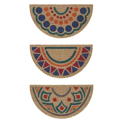 Paillasson Demi-Lune Tropical Cm. 40 X 70 A Motifs