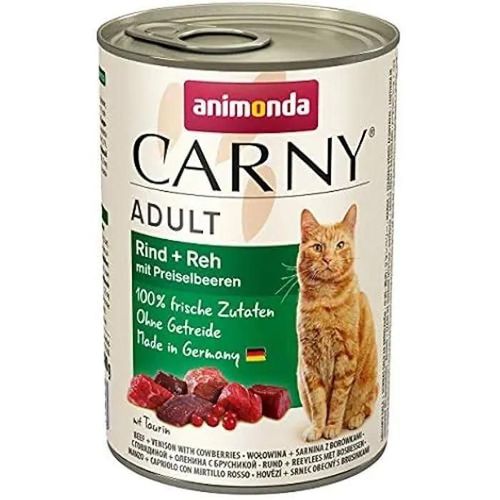 Alimentation Pour Animaux - Animonda - Carny Adult - Boeuf, Cerf Et Airelle - 6 X 400 G - Pâtée Pour Chat Adulte