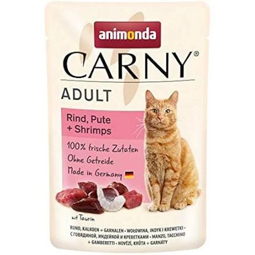 Nourriture Humide Pour Chat - Animonda - Carny - B?Uf, Dinde + Crevettes - 12 X 85 G - Sans Céréales