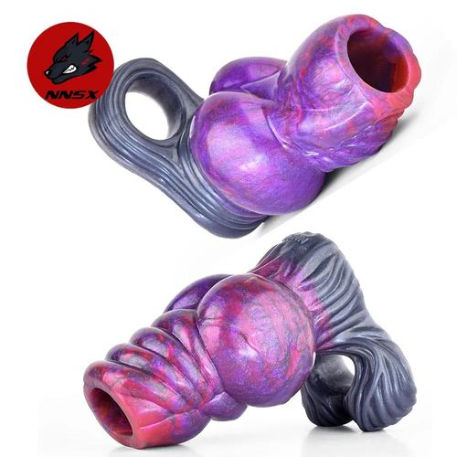 Nnsx ¿ Manchon De Pénis Animal En Silicone, Agrandissement Avec Gros N?Ud, Gaine De Coq Fantaisie, Jouets Sexuels Pour Adultes Et Hommes Pour Couples N-Pt5150