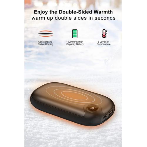 A ADDTOP Chauffe-Mains Rechargeable - 10000mAh USB Chaufferette Main avec  écran Numérique Chauffage Rapide Réchauffeur de Main Idéal pour Randonnée  Chasse Golf Camping 