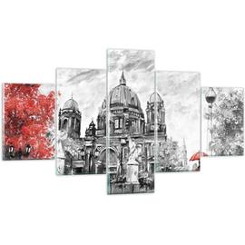 Deco Cadre Salon nature nature Moderne Impression sur Verre Image Tableau  en Verre Decoration Murale Chambre Triptyque 5 parties Art Grand XXL  Tableaux Decorat 200 x 100 cm. (sans cadre)