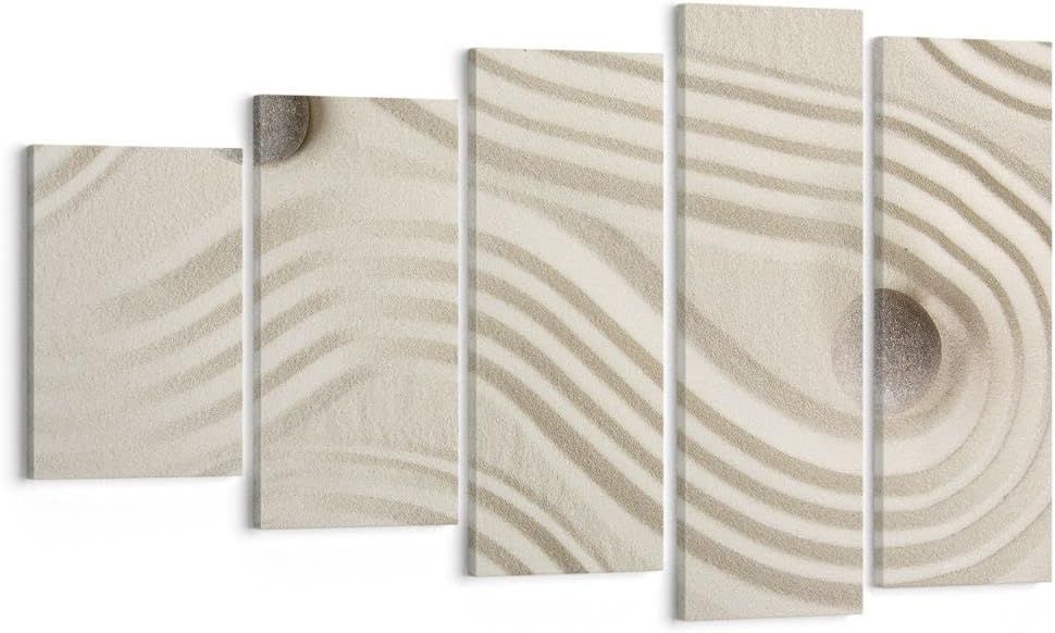 Moderne Impression sur Toile Pierres Chiffres Sable Image Ta...