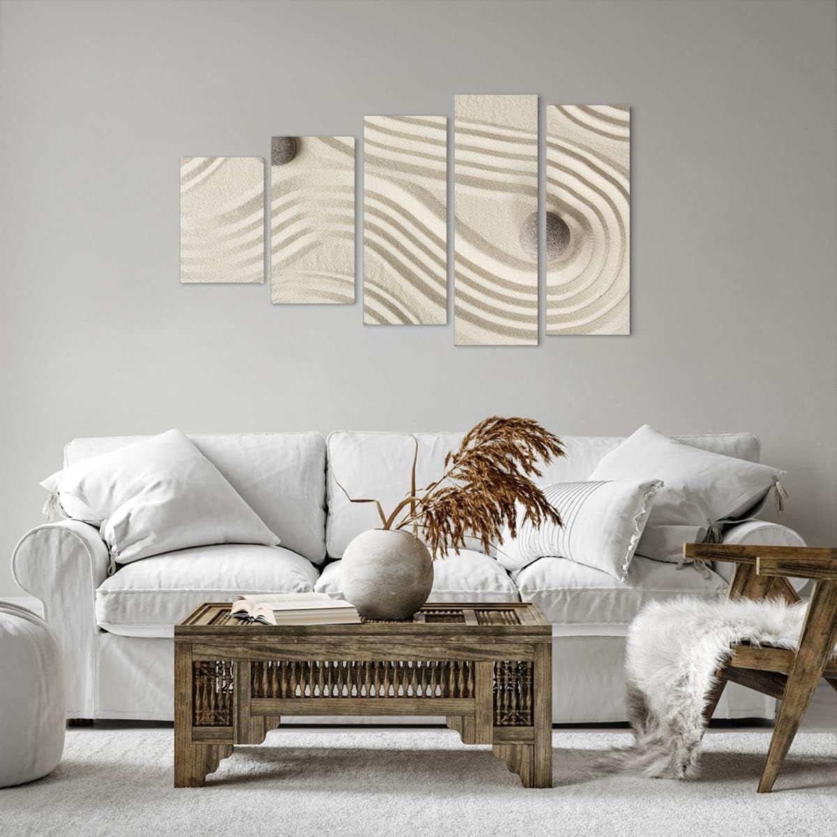 Moderne Impression sur Toile Pierres Chiffres Sable Image Ta... - 3
