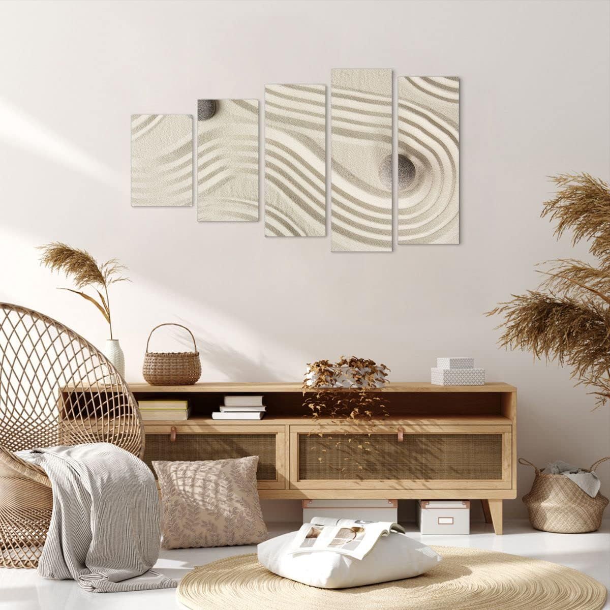 Moderne Impression sur Toile Pierres Chiffres Sable Image Ta... - 4