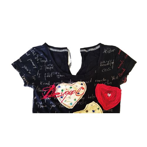 T-Shirt Desigual Taille 34 Multicolore Avec Déco Coton Tbe