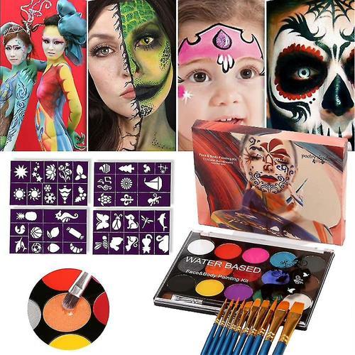 Kit de peinture pour le visage et le corps, 15 couleurs, Palette de maquillage pour Halloween