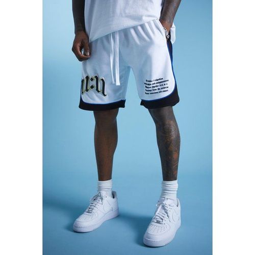 Lil Tjay Short Ample À Empiècement Contrastant Homme - Blanc - S, Blanc