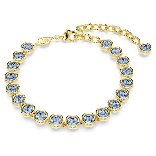 Bracelet Imber Tennis, Taille Ronde, Bleu, Placage De Ton Or