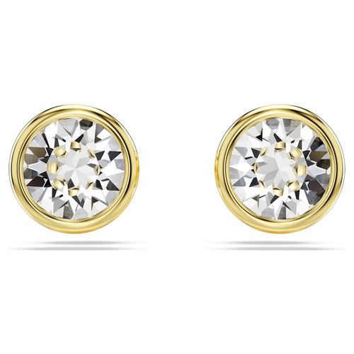Clous D'oreilles Imber, Taille Ronde, Blanches, Placage De Ton Or