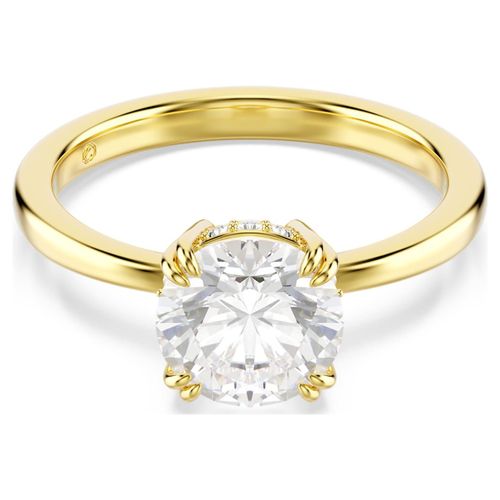 Bague Cocktail Stilla Attract, Taille Ronde, Blanche, Placage De Ton Or