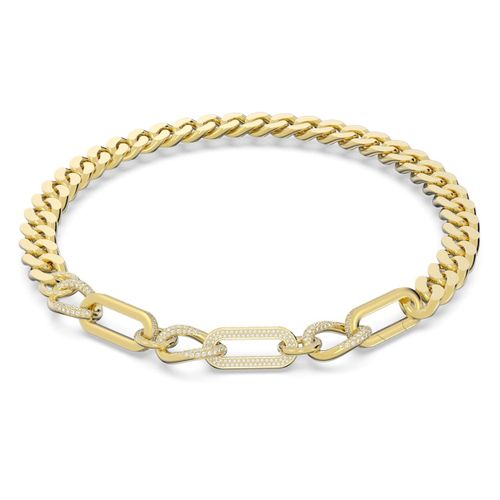 Collier Dextera, Pièce D¿Exception, Liens Mélangés, Blanc, Placage De Ton Or