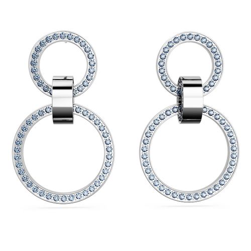 Anneaux D'oreilles Dextera, Bleues, Métal Rhodié