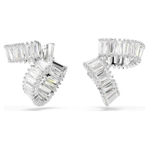 Manchettes D¿Oreilles Ariana Grande X Swarovski, Taille Baguette, Blanches, Métal Rhodié