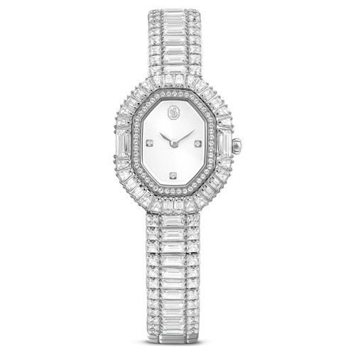 Montre Matrix Octagon, Taille Baguette, Bracelet En Métal, Ton Argenté, Acier Inoxydable