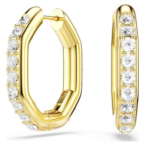 Anneaux D'oreilles Dextera, Forme Octogonale, Taille Ronde, Blanches, Placage De Ton Or