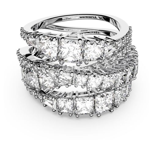 Bague Twist Wrap, Tailles Variées, Blanche, Métal Rhodié