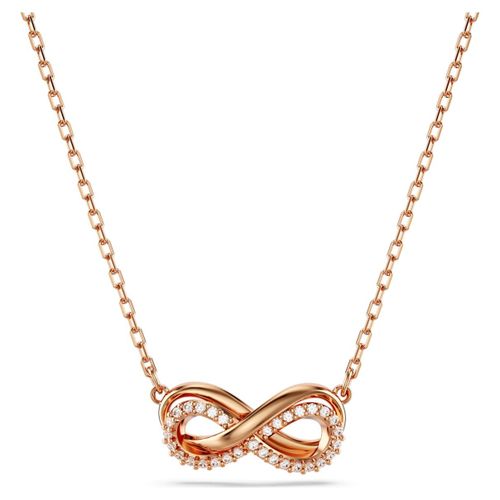 Pendentif Hyperbola, Pavé, Infini, Blanc, Placage De Ton Or Rosé